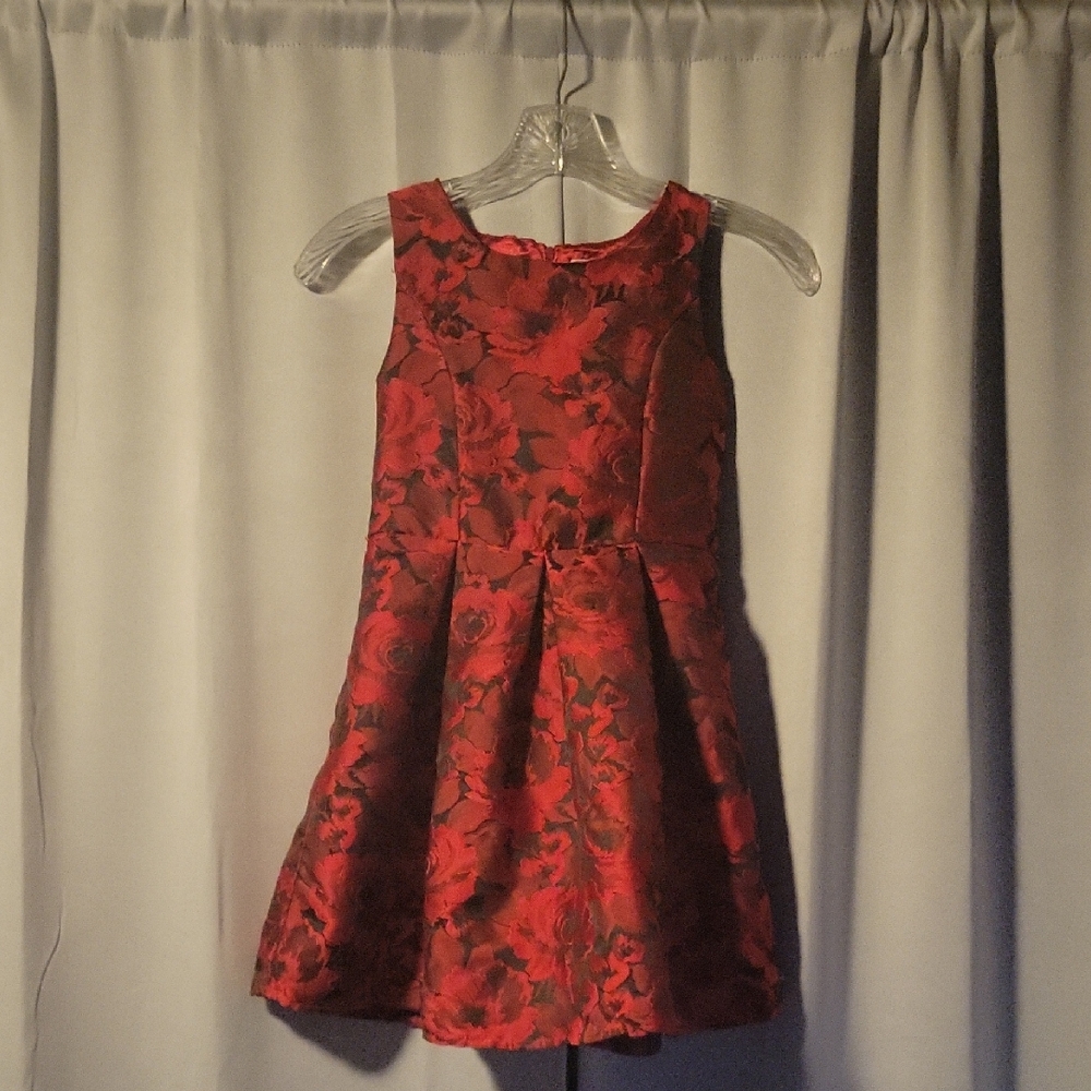 Charming Scarlet Floral Kids Dress